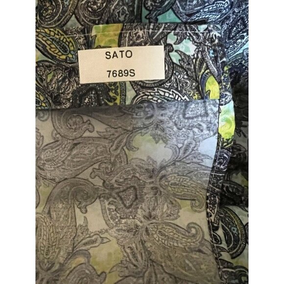 Jared Lang Mens Paisley Button Front Casual Dress Shirt Medium Cotton - Picture 11 of 11